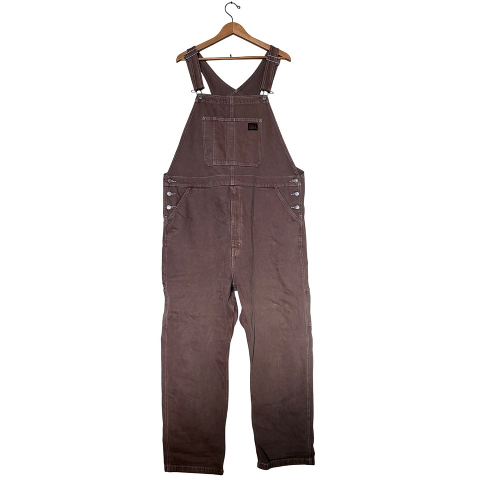 Levis Mens Brown Denim Carpenter Bib Overalls Workwear Utility Dungarees XXL